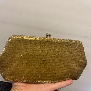 Made in Japan Gold Beaded  Evening Clutch